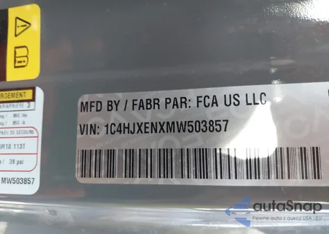 2021 Jeep Wrangler Unlimited Sahara из США, поврежденный, VIN 1C4HJXENXMW503857